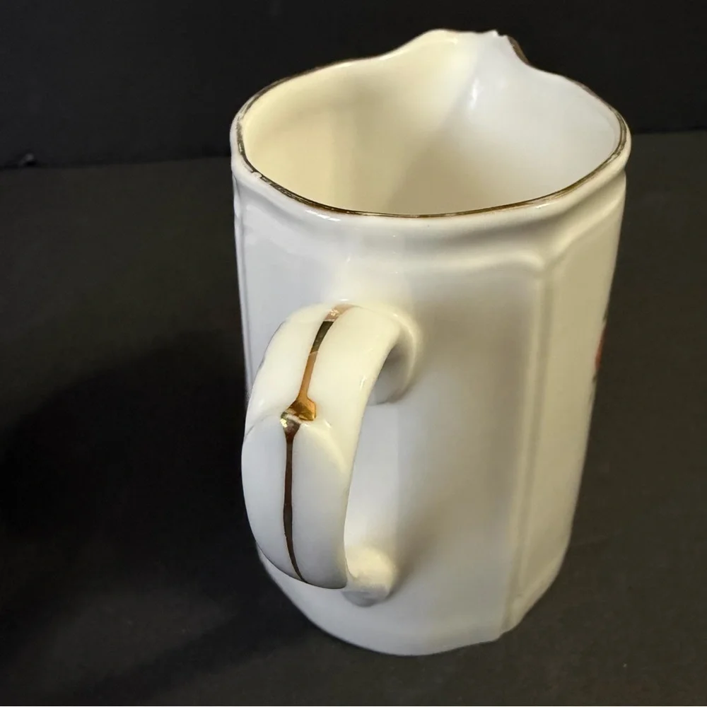 Shelton Creamer & Open Sugar Bowl Japan White Porcelain Romantic Floral White